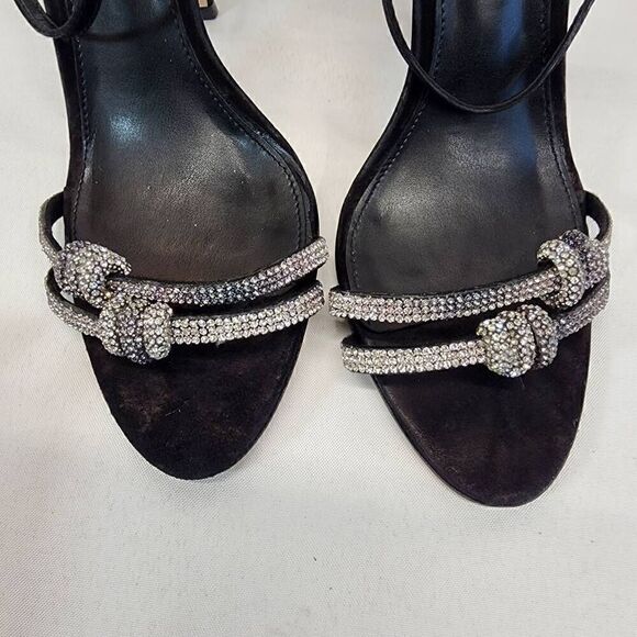 AQUA Women's Infinity Detail High Heel Dress Sandals Jet Crystal/ Black Size 9.5 - Picture 10 of 13